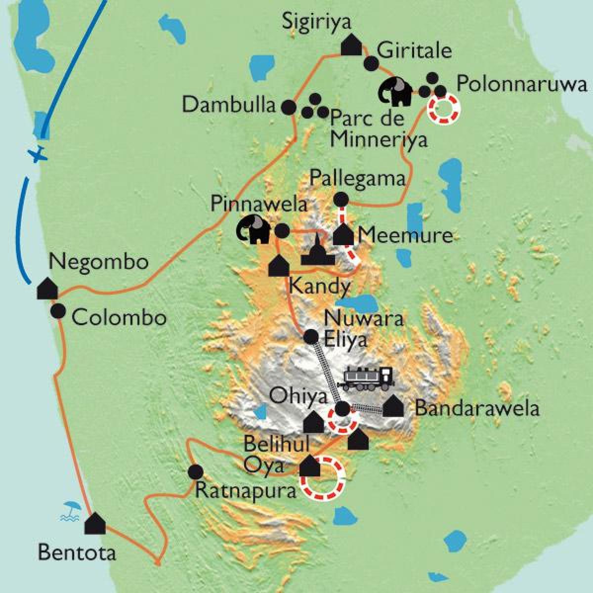 શ્રીલંકા નકશો sigiriya