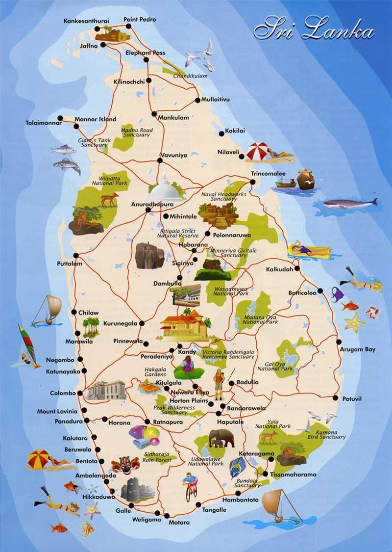 શ્રીલંકા ટાપુ નકશો