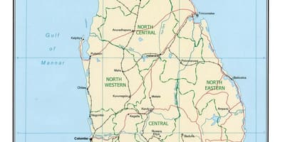 નકશો વિશ્વના ઓવરને શ્રિલંકા