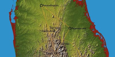 નકશો હિલ દેશ શ્રીલંકા